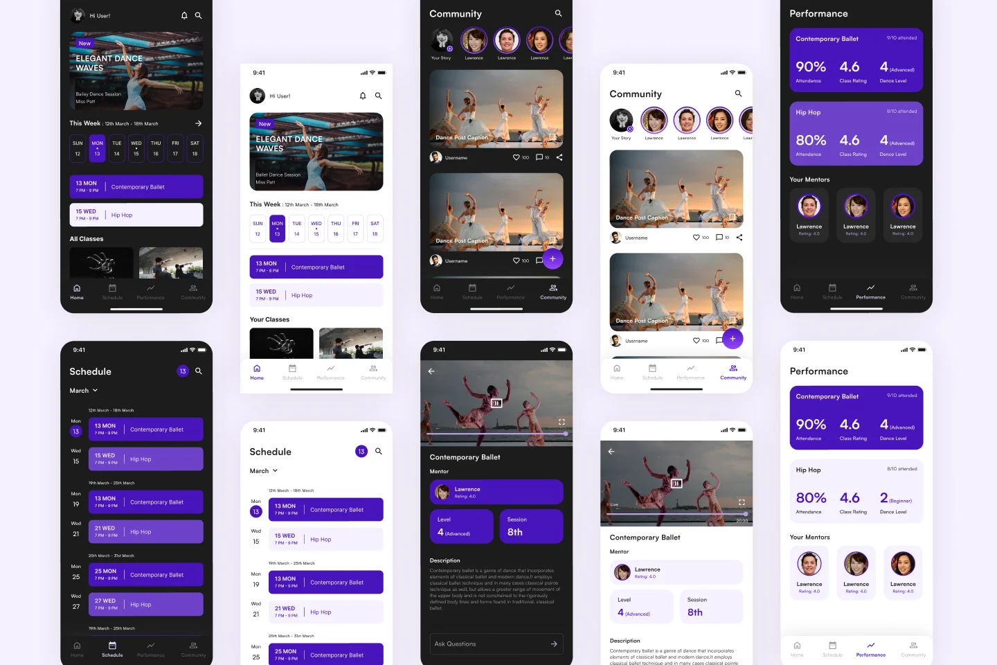 Dynamic Dance Studio - Figma UI Kit for Dance Studio App